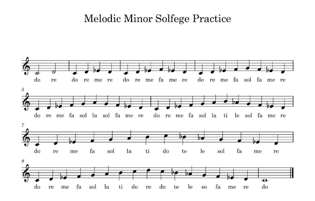Melodic Minor Solfege Practice