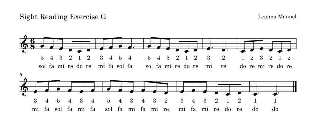Sight Reading G