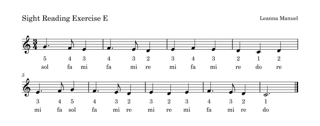Sight Reading E